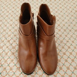 Karen Scott Women's Falonn Faux Brown Leather Booties Size 9M
